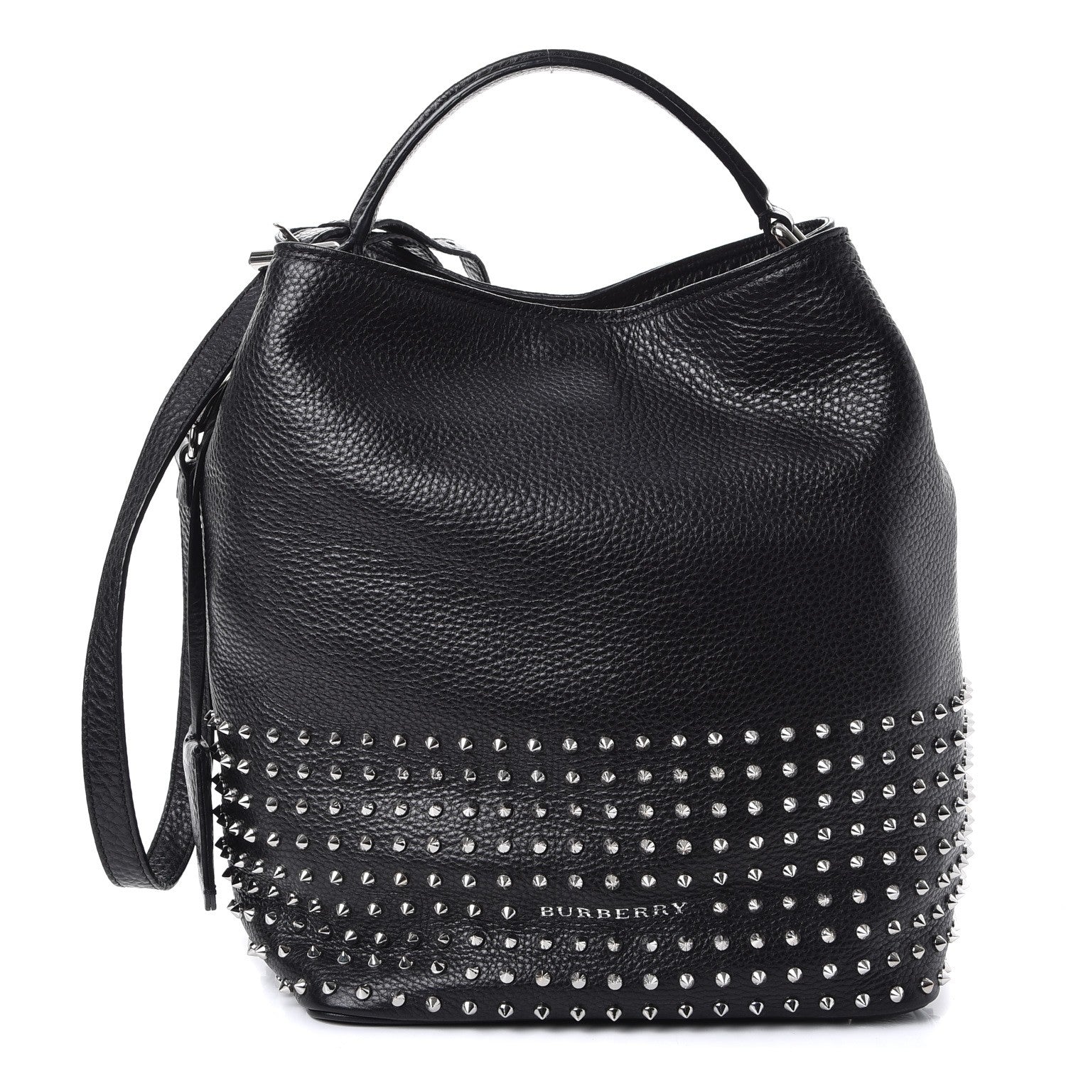 Burberry Calfskin Studded Medium Susanna Hobo Black 1 of 8