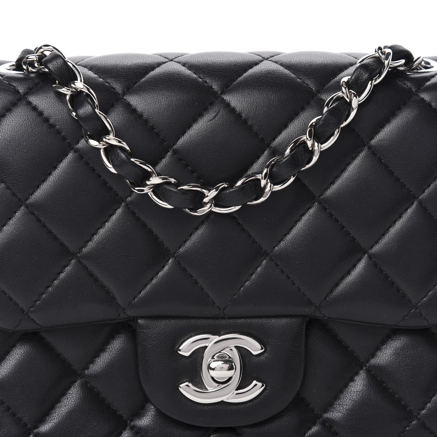 Chanel Lambskin Quilted Mini Square Flap Black 11 of 12