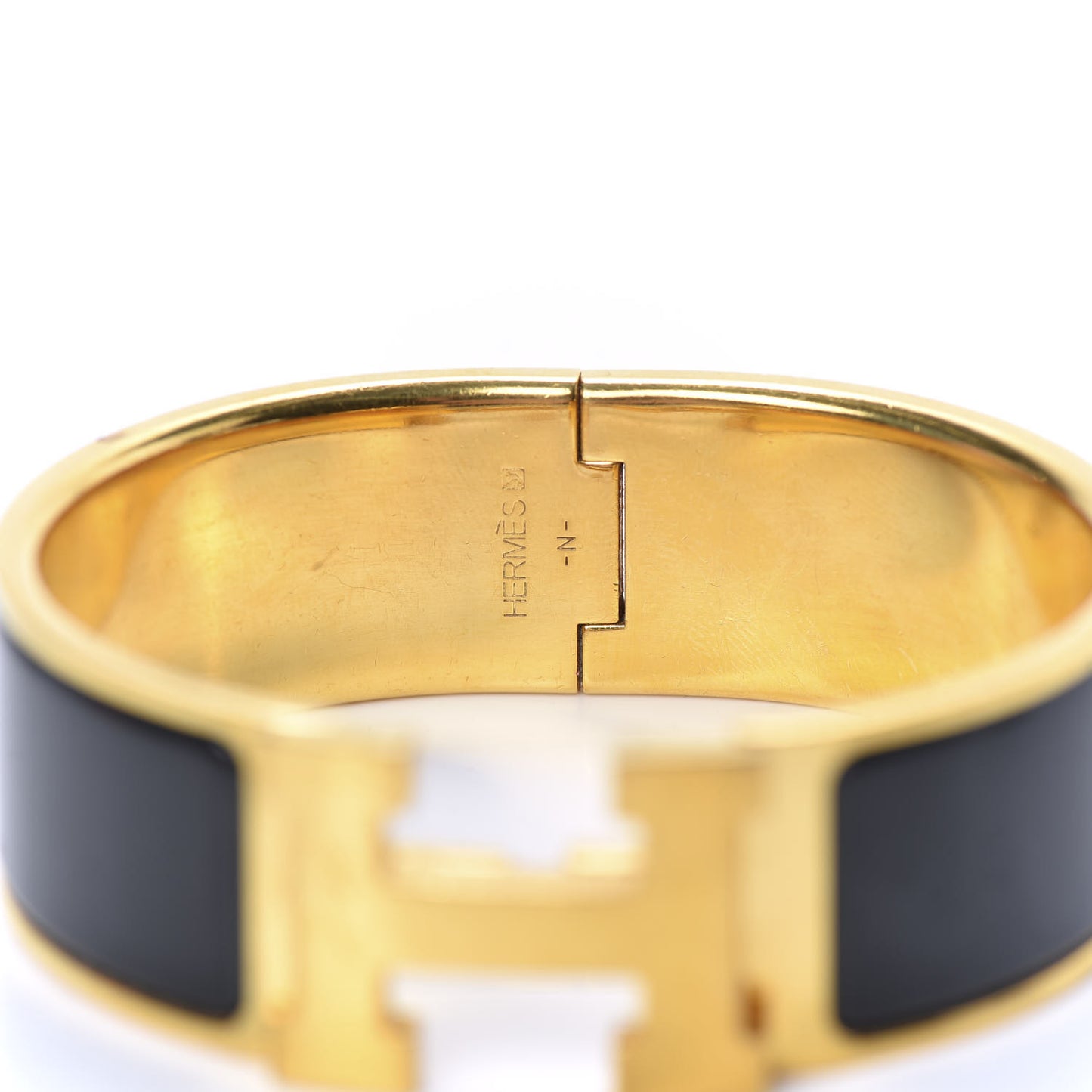 Enamel Wide Clic Clac H Bracelet GM Black