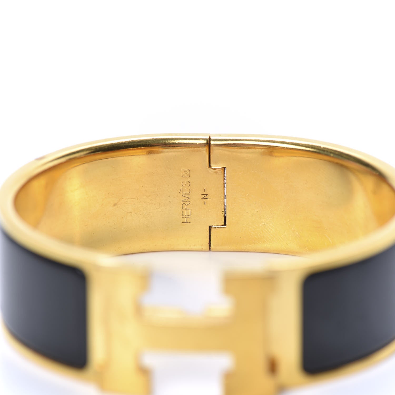 Hermes Enamel Wide Clic Clac H Bracelet GM Black 5 of 7