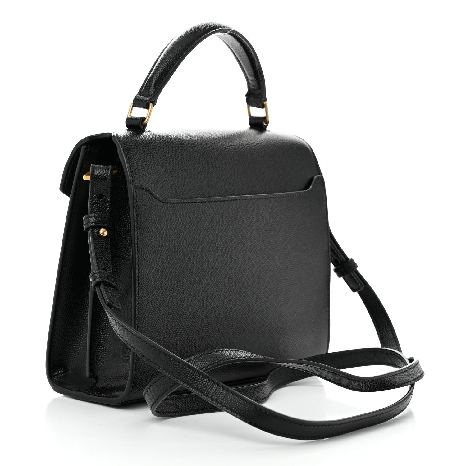 Saint Laurent Grain de Poudre Mini Classic Monogram Cassandra Top Handle Black 3 of 10