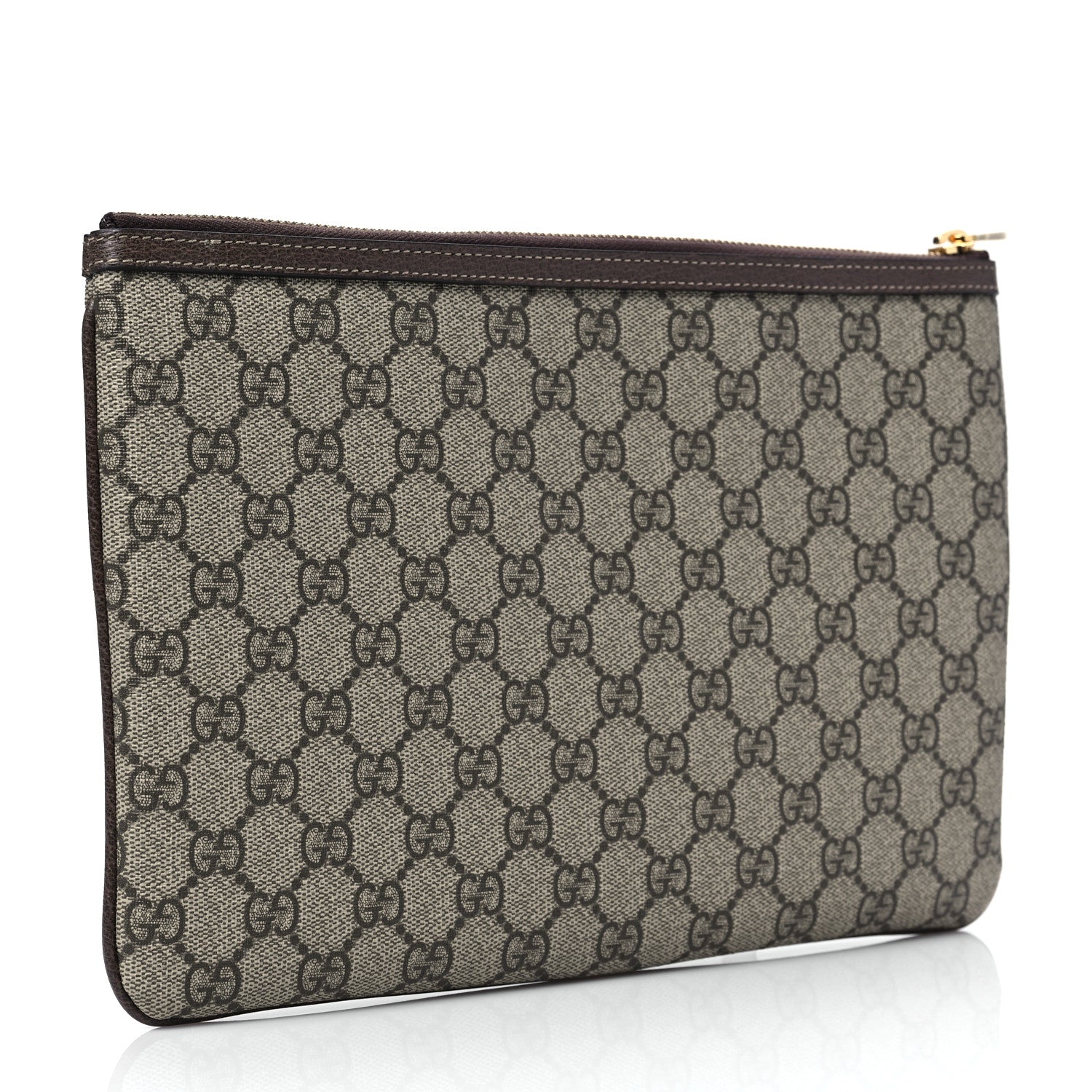 Gucci GG Supreme Monogram Large Ophidia Pouch Clutch Brown 3 of 9