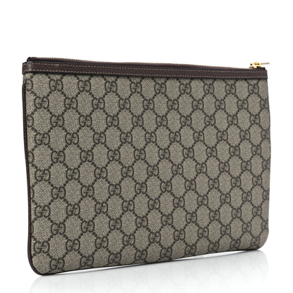 Gucci GG Supreme Monogram Large Ophidia Pouch Clutch Brown 3 of 9