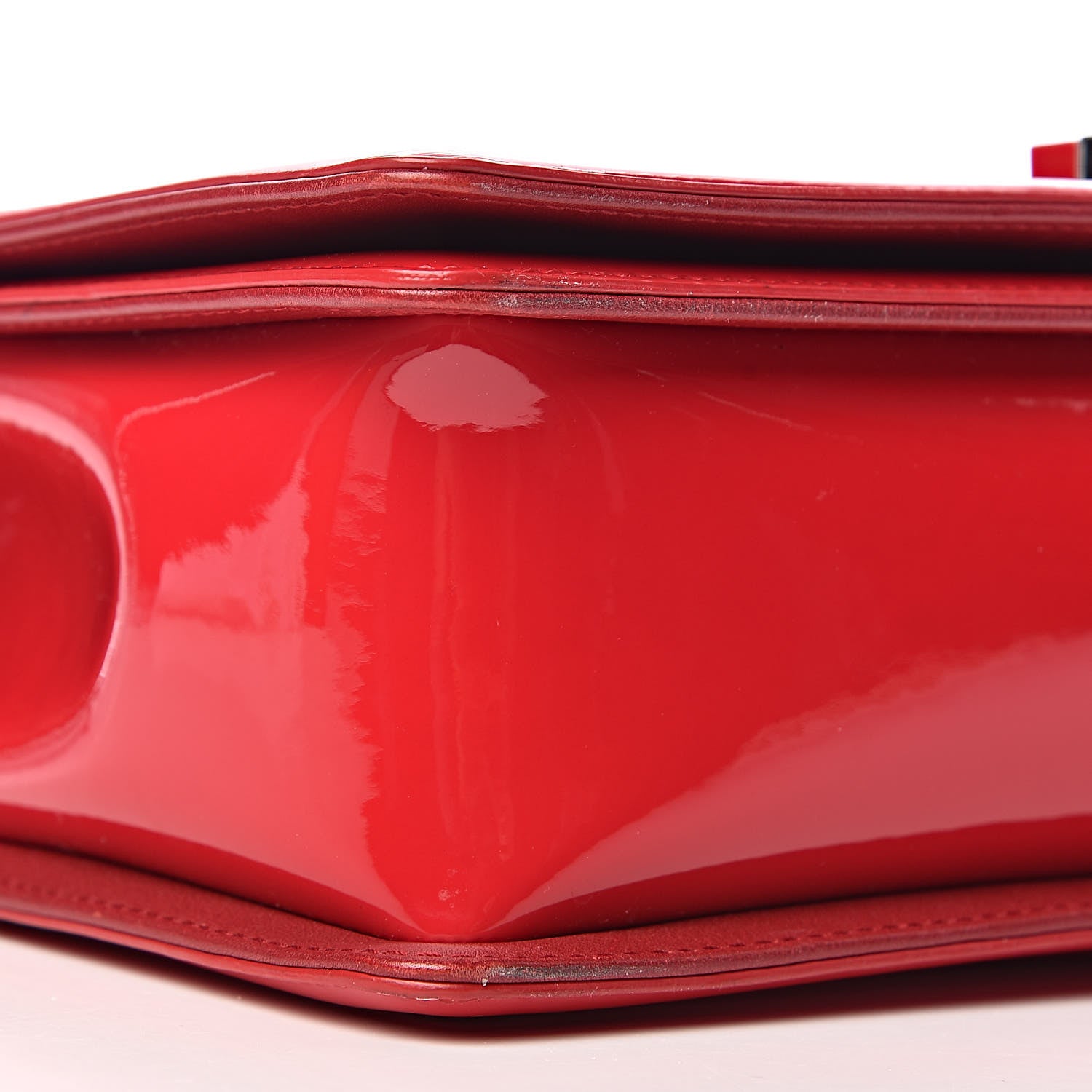Chanel Patent Calfskin New Medium Plexiglass Boy Flap Red 9 of 10