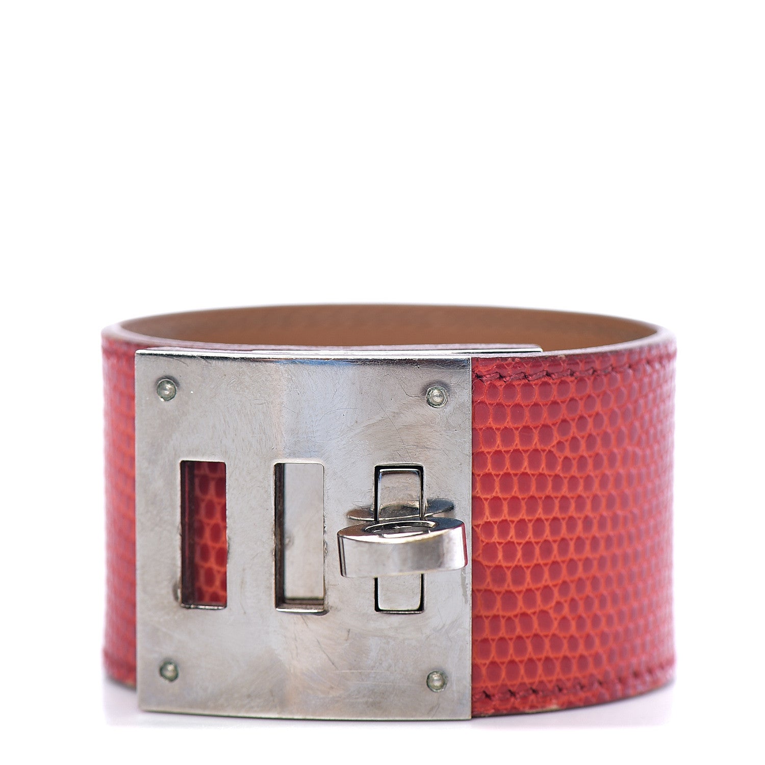 Hermes Lizard Kelly Dog Cuff Bougainvillea 1 of 4