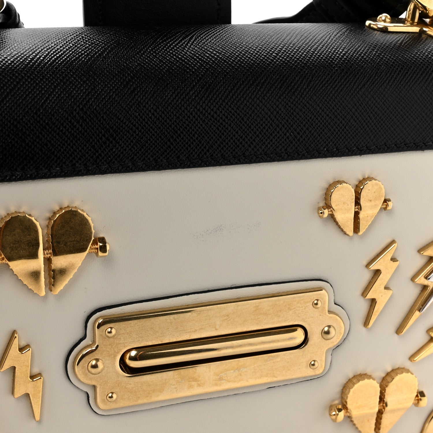 Prada City Calf Cahier Hearts Bag Talco Black 13 of 14