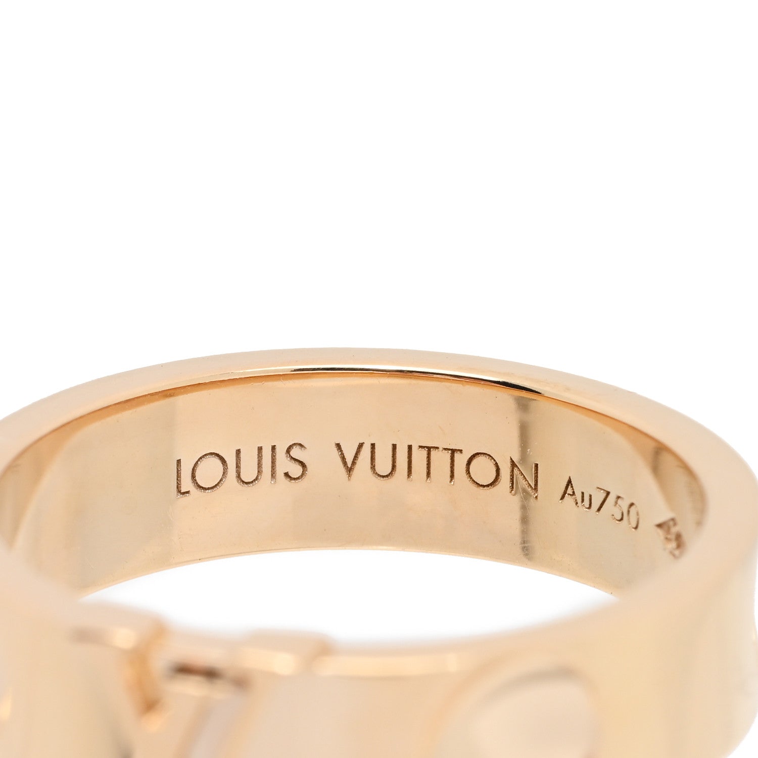 Louis Vuitton 18K Yellow Gold Empreinte LV Ring 52 6 4 of 4
