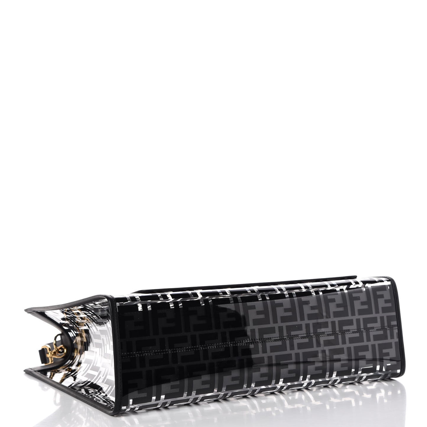TPU FF Vitello Century Plexiglass Medium Runaway Shopper Tote Black