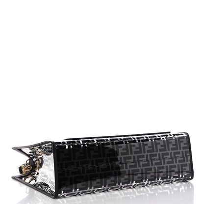 Fendi TPU FF Vitello Century Plexiglass Medium Runaway Shopper Tote Black 4 of 8