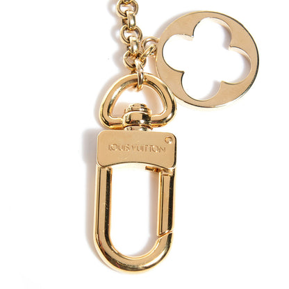 Louis Vuitton Brass Enamel Fleur De Monogram Bag Charm Chain Gold 3 of 5