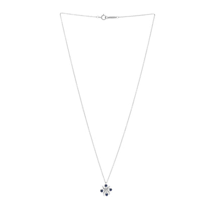 Tiffany Platinum Blue Sapphire Schlumberger Lynn Pendant Necklace 3 of 5