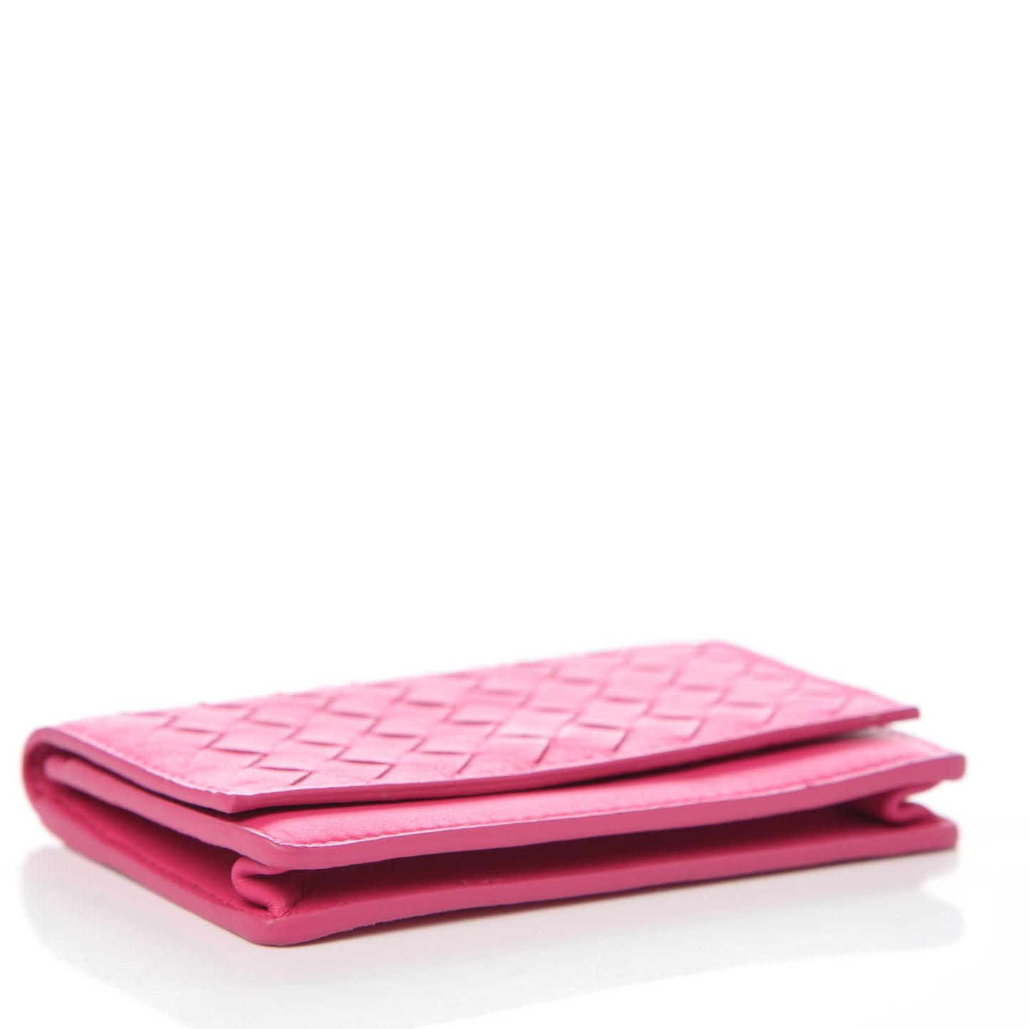 Nappa Intrecciato Card Holder Rosa Shock