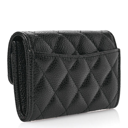 Chanel Caviar Quilted Flap Card Holder Wallet Black 3 of 9