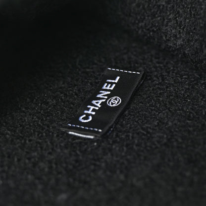 Chanel Cashmere Silk CC Beanie Hat Black White 5 of 6