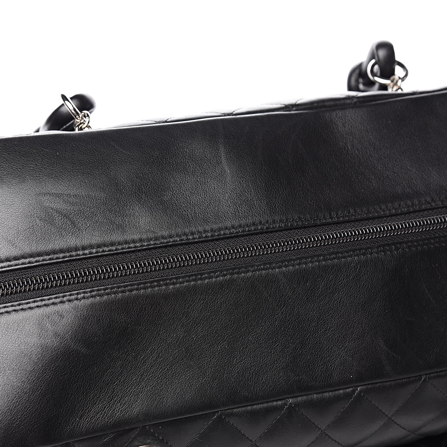Chanel Calfskin Quilted XL Cambon Multipocket Reporter Black White 8 of 18