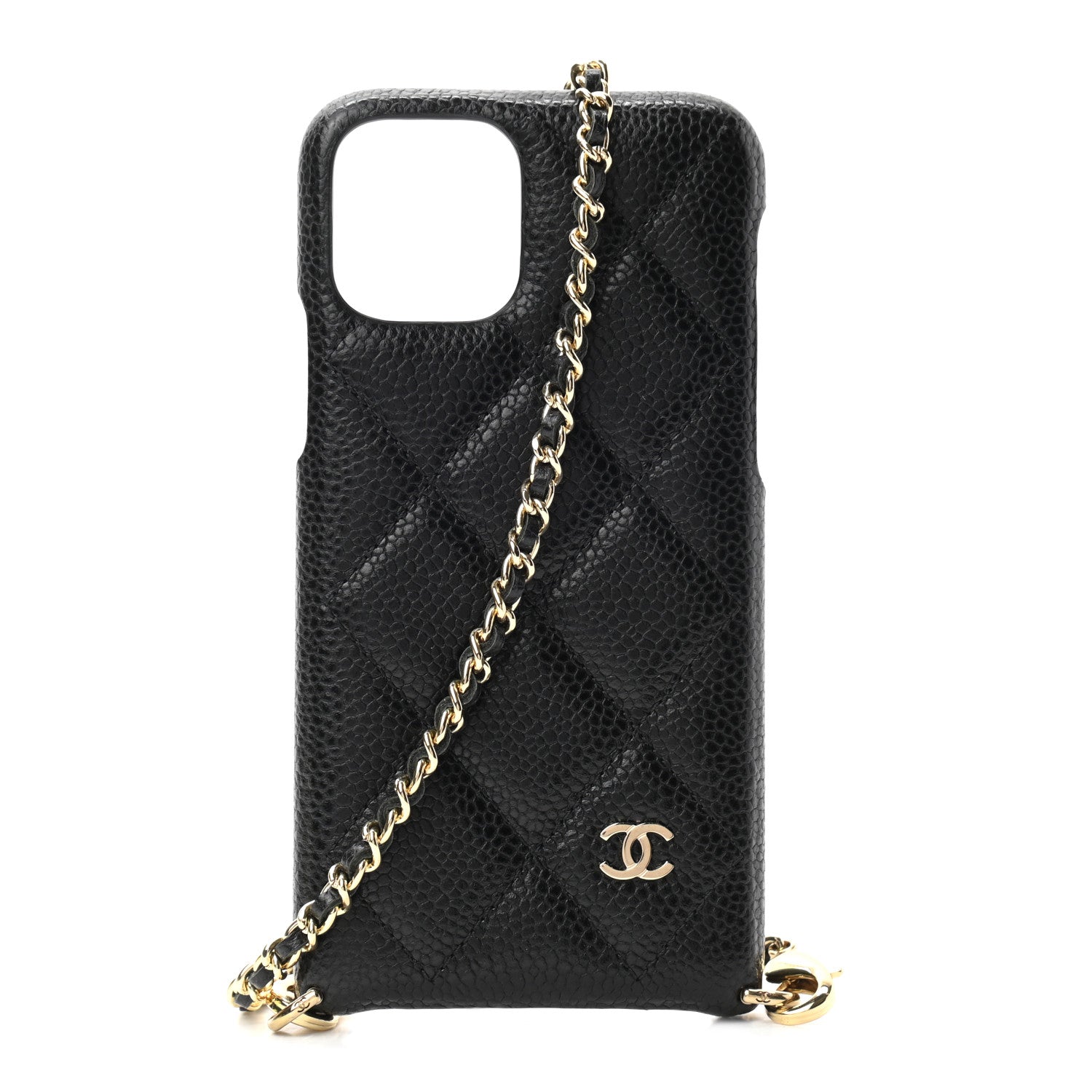 Chanel Caviar Quilted iPhone XI Pro Case With Chain Black 1 of 5