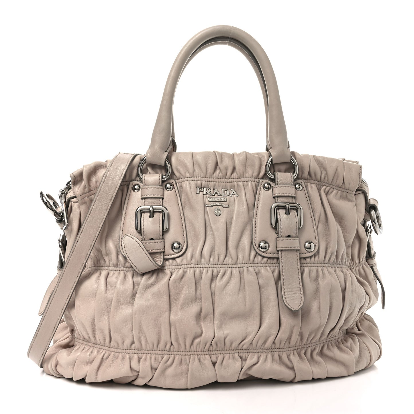 Nappa Gaufre Shopping Satchel Cipria