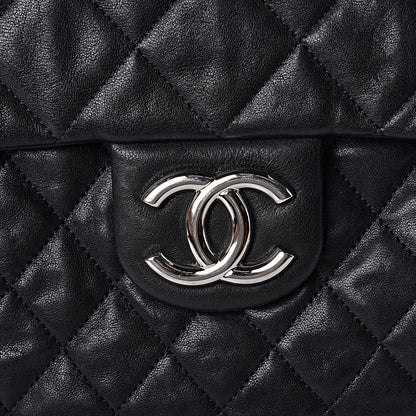 Chanel Washed Lambskin Quilted Maxi Chain Around Flap Black 7 of 13