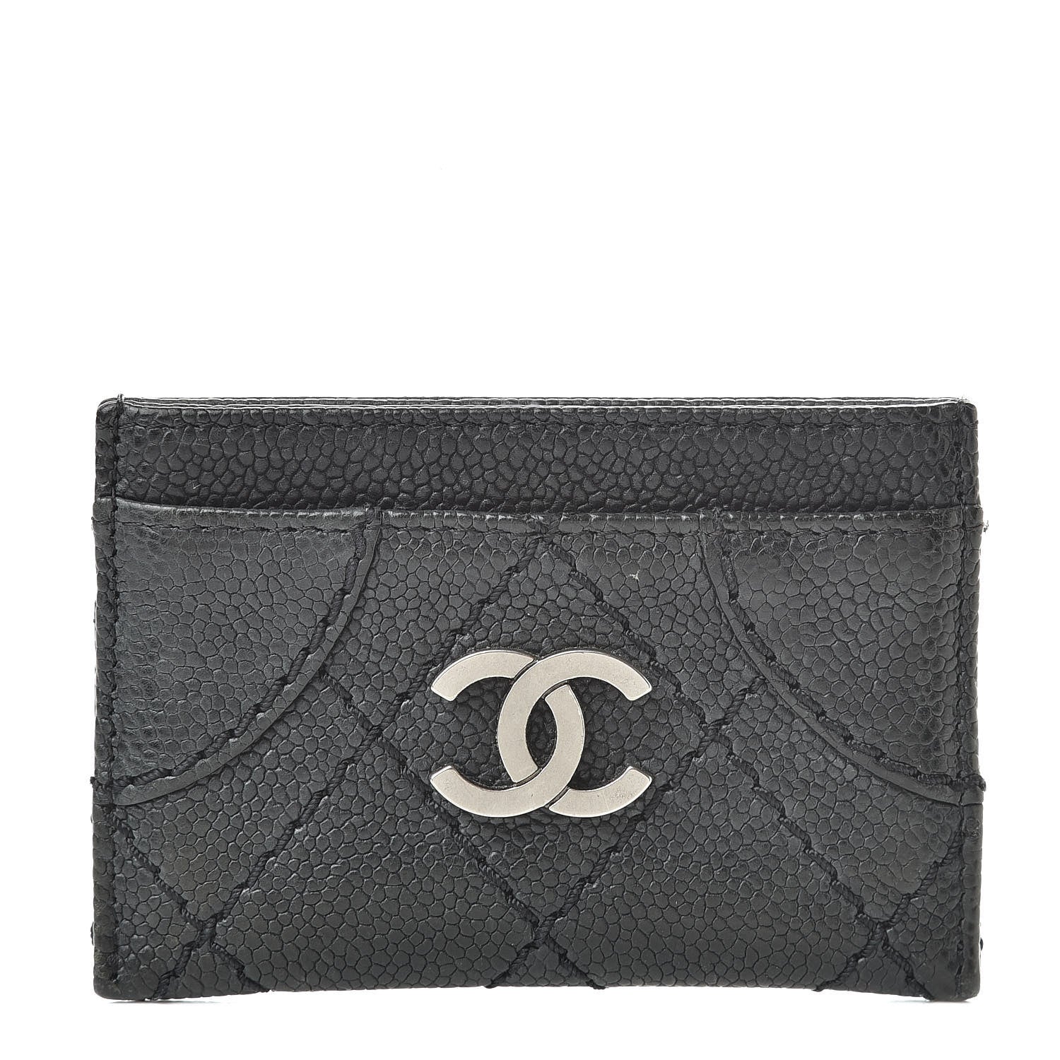 Chanel Caviar Quilted Stitched Card Holder Black 1 of 10