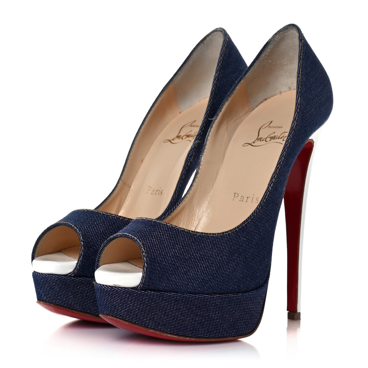 Denim Lady Peep Spikes 150 Pumps 37.5 Blue Arancio