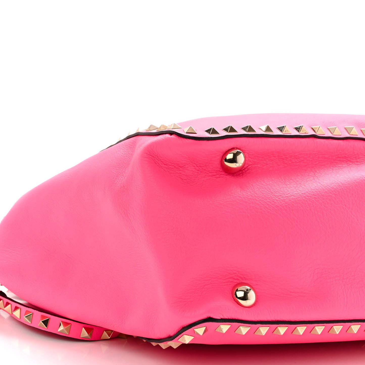 Vitello Medium Rockstud Tote Fuxia Fluo