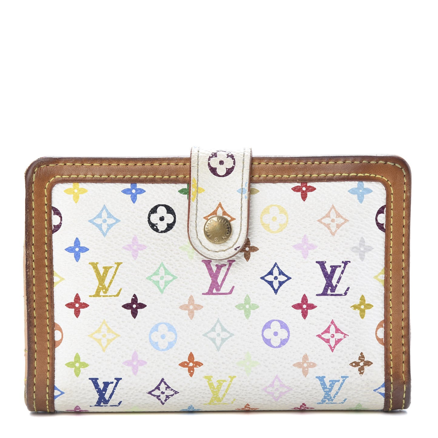 Monogram Multicolor French Purse Wallet White