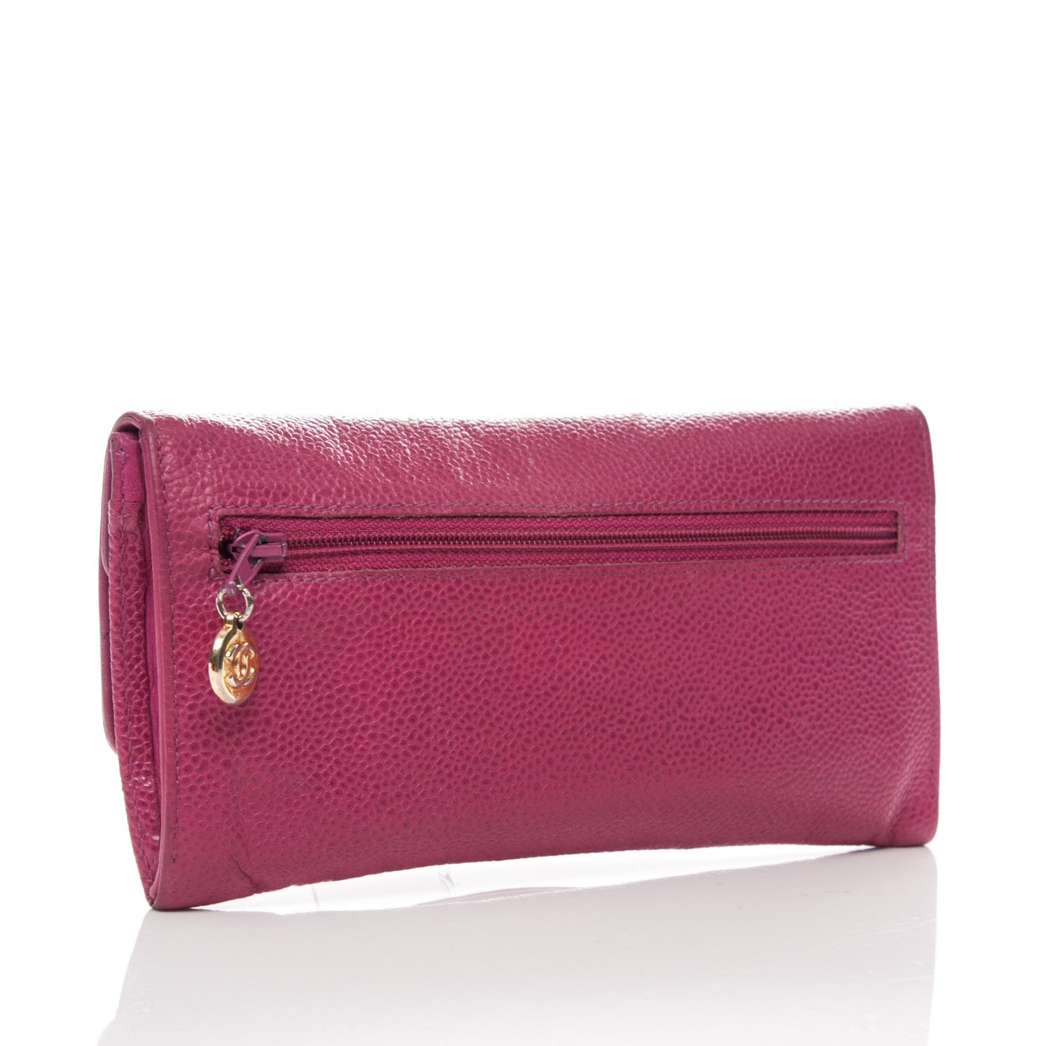 Chanel Caviar CC Flap Clutch Wallet Pink 3 of 7