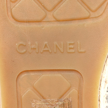 Chanel Tweed Lambskin Patent Calfskin CC Espadrilles 40 Black Navy Blue 6 of 10