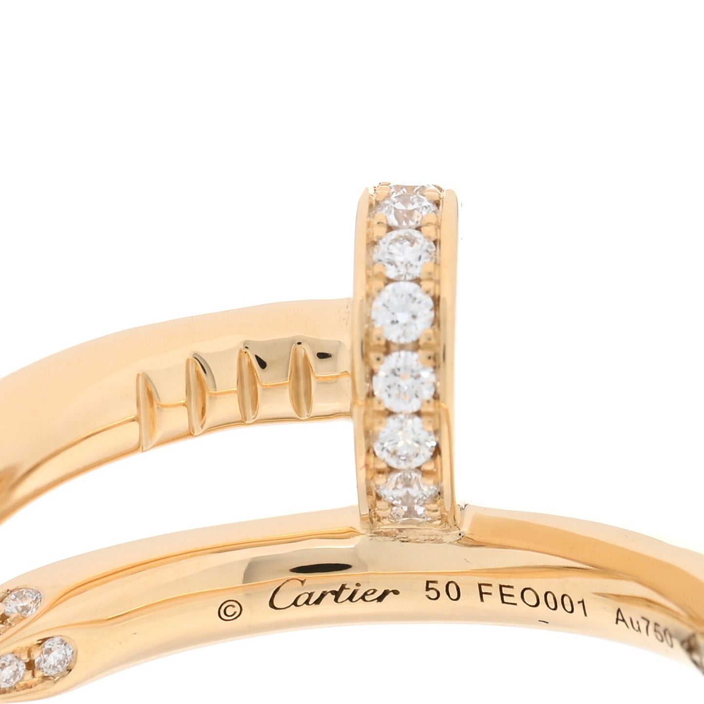 18K Yellow Gold Diamond Juste Un Clou Ring 50 5.25