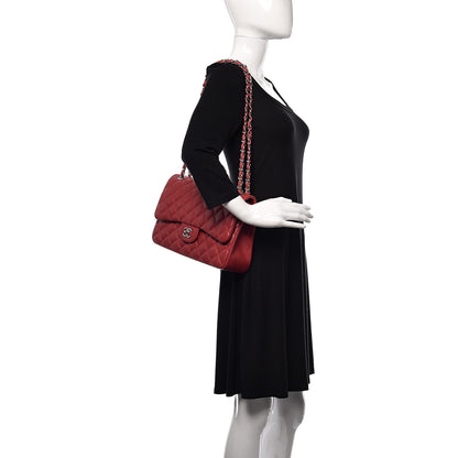 Chanel Caviar Quilted Jumbo Double Flap Red 2 of 18