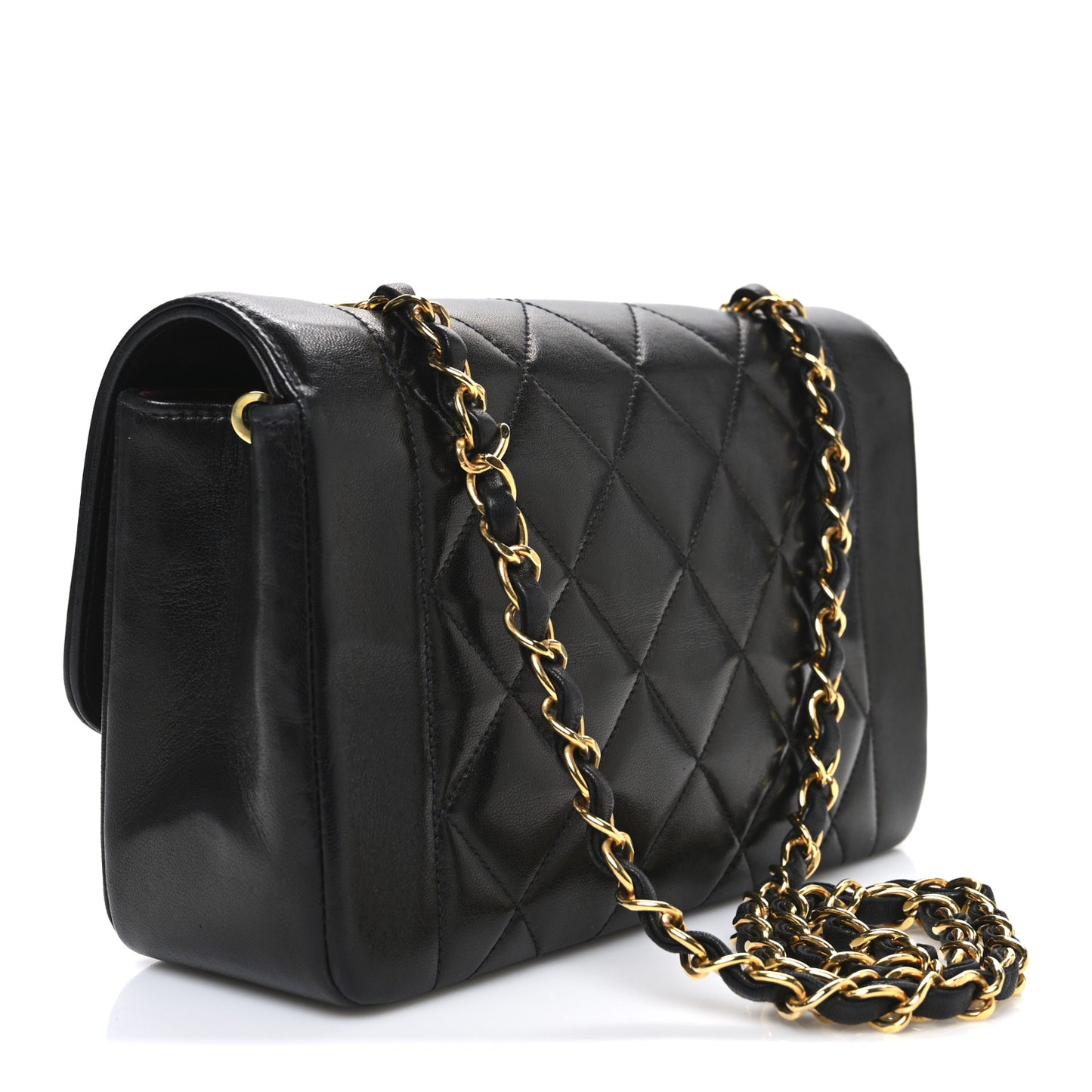 Lambskin Quilted Small Single Flap Black