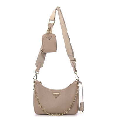 Prada Saffiano Re-Edition 2005 Shoulder Bag Cammeo Beige 1 of 12