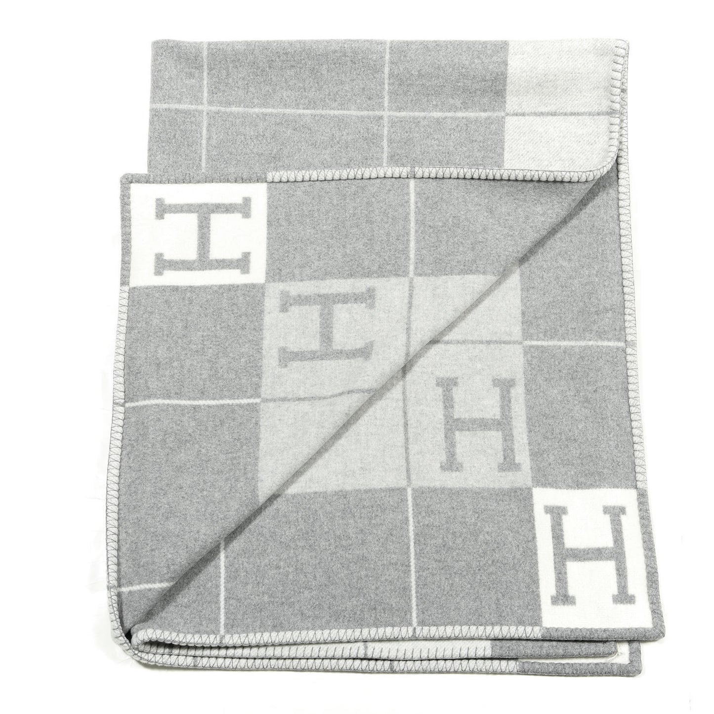 Wool Cashmere Avalon III Blanket Ecru Gris Clair