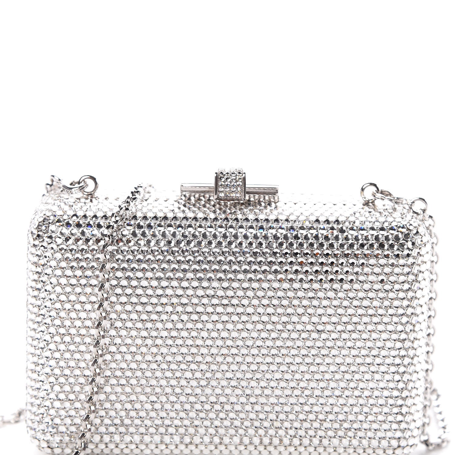 Judith Leiber Crystal Minaudiere Clutch Silver 9 of 9