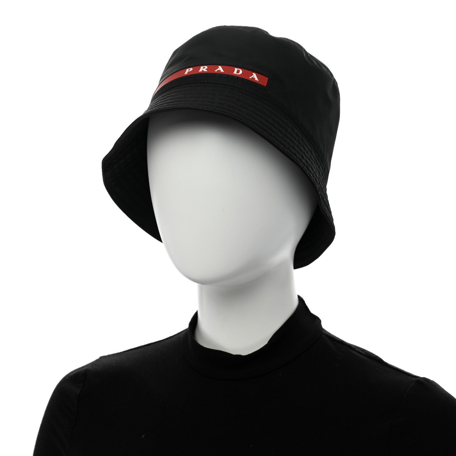 Prada Technical Nylon Linea Rossa Bucket Hat M Black 2 of 11