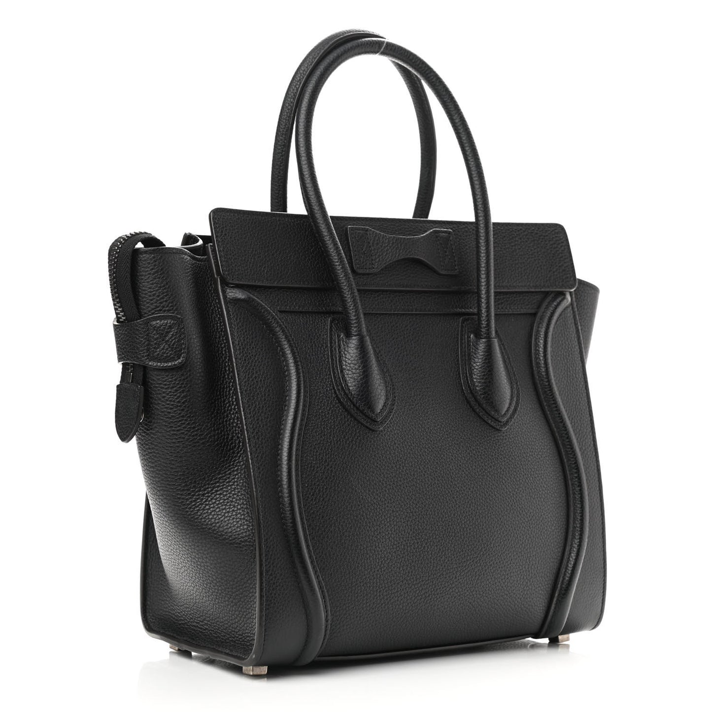 Drummed Calfskin Micro Luggage Black