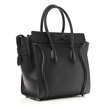 Celine Drummed Calfskin Micro Luggage Black 3 of 11