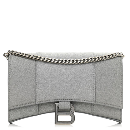 Balenciaga Glitter Fabric Hourglass Chain Bag Grey 1 of 7