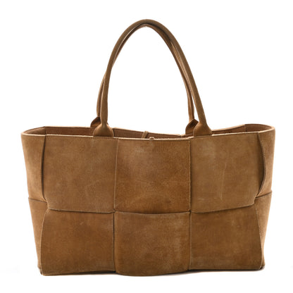 Bottega Veneta Suede Maxi Intrecciato Small Arco Tote Brown 1 of 12