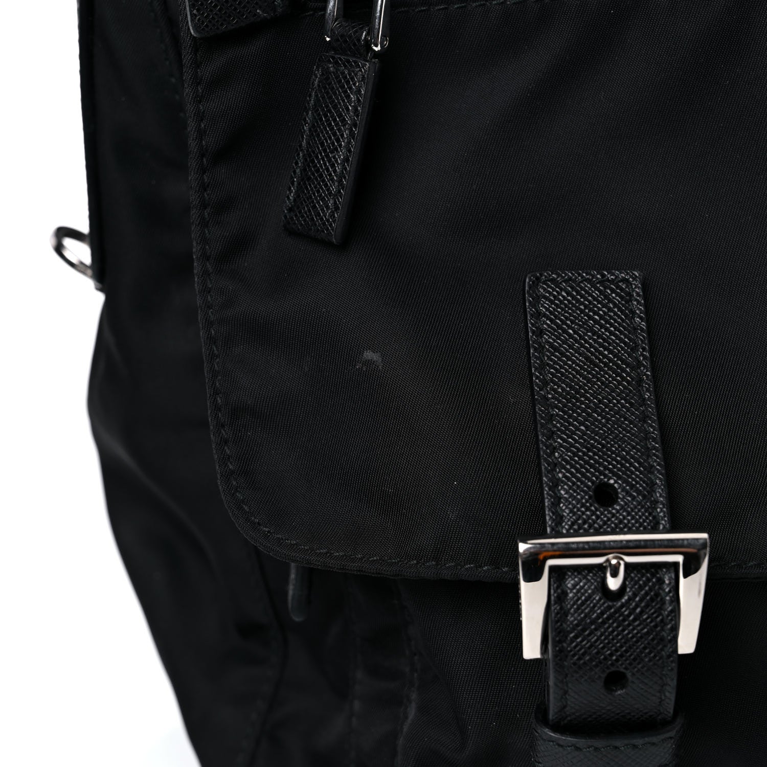 Prada Tessuto Nylon Saffiano Messenger Bag Black 11 of 15