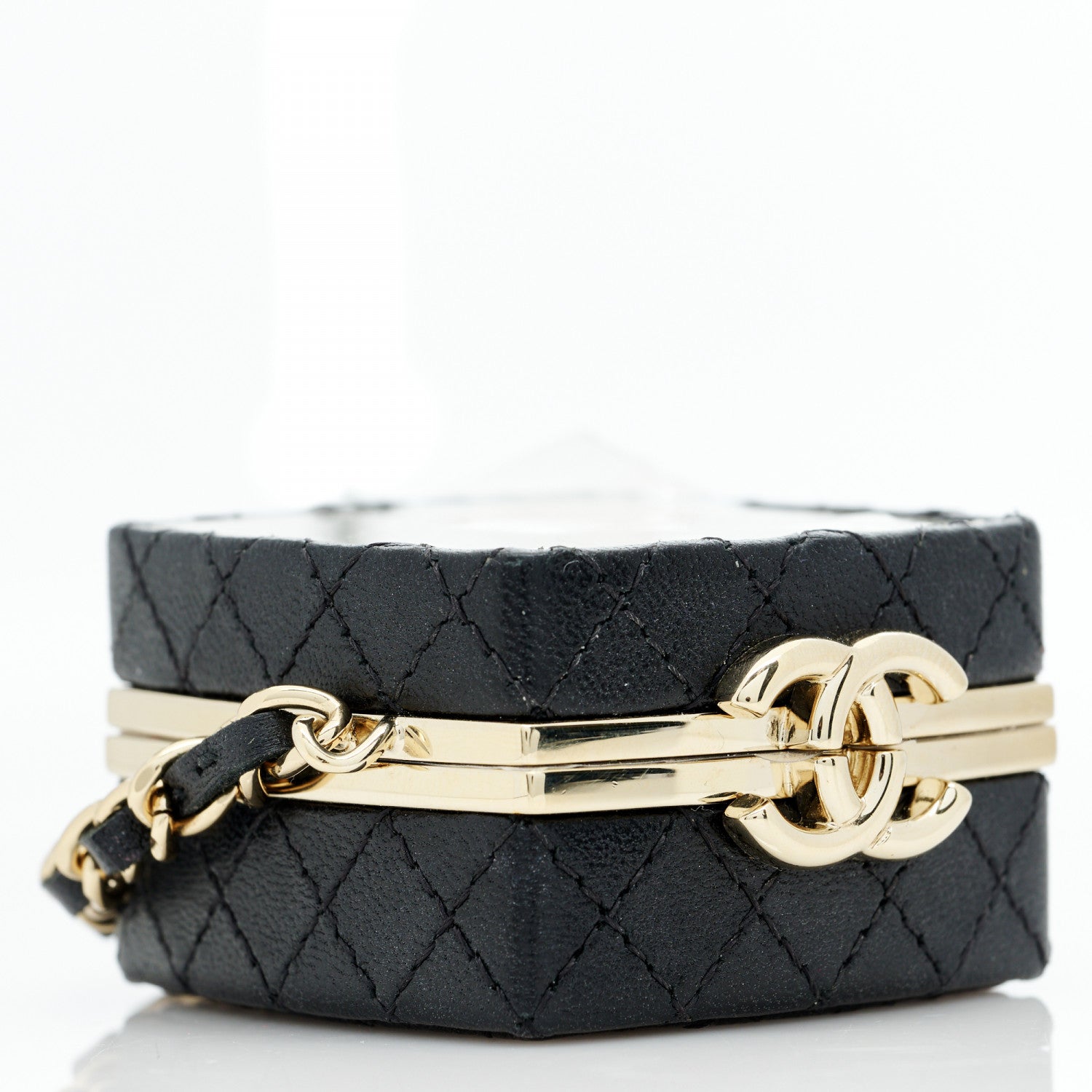 Chanel Lambskin Quilted Small Beauty Box Clutch With Chain Black 7 of 11