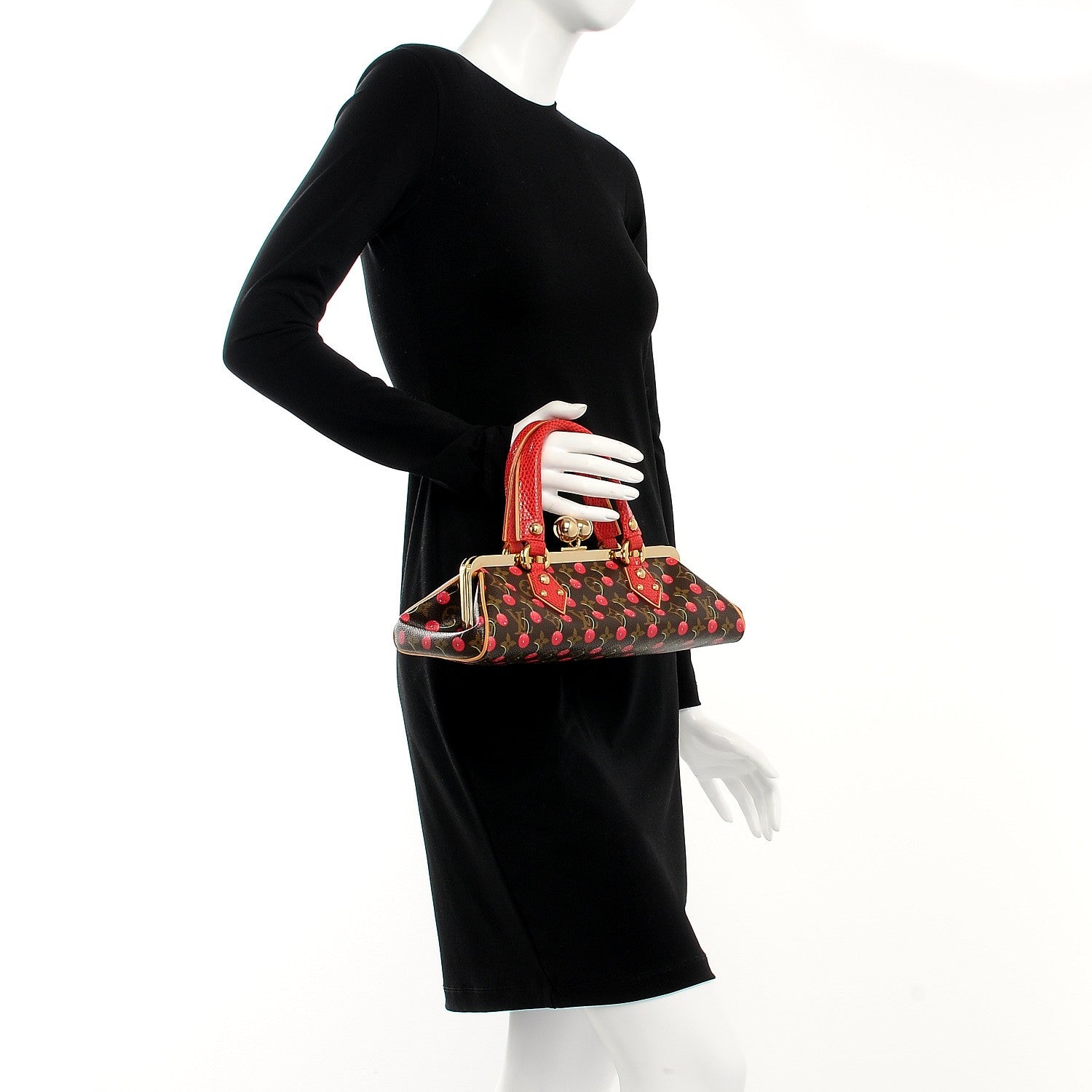 Louis Vuitton Monogram Cerises Lizard Sac Fermoir GM 2 of 7