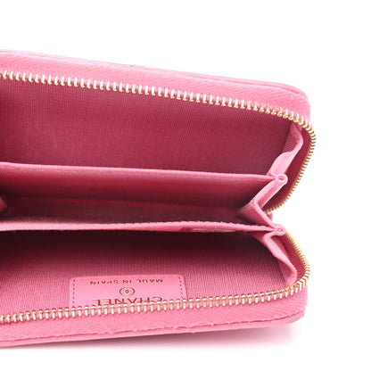 Chanel Lambskin Quilted Chanel 19 Zip Around Coin Purse Wallet Pink 10 of 25