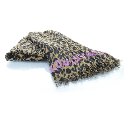 Louis Vuitton Cashmere Silk Leopard Etole Stole 1 of 5