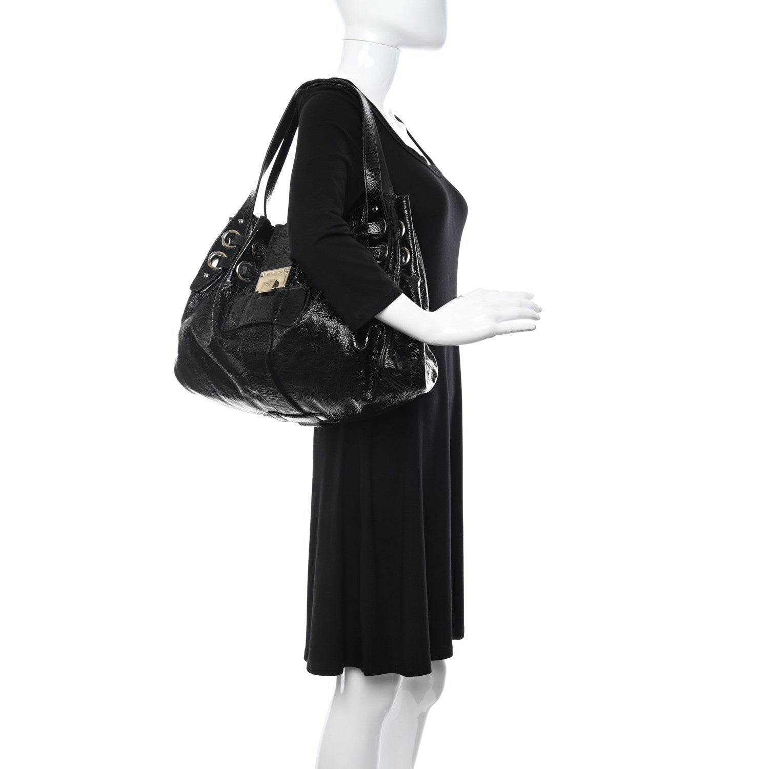 Jimmy Choo Crushed Patent Ramona Black 2 of 10