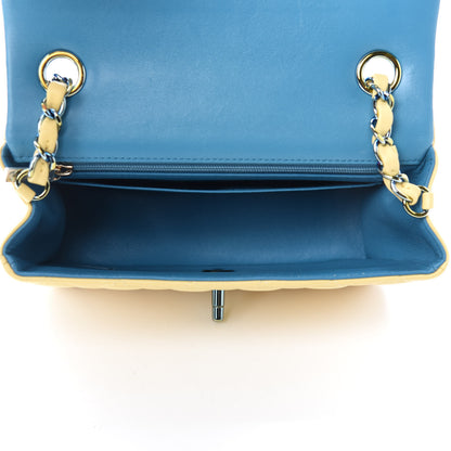 Chanel Lambskin Quilted Mini Rectangular Flap Yellow Blue 5 of 10