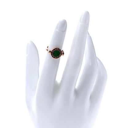 Bulgari 18K Rose Gold Diamond Jade BVLGARI BVLGARI Ring 48 4.5 3 of 9