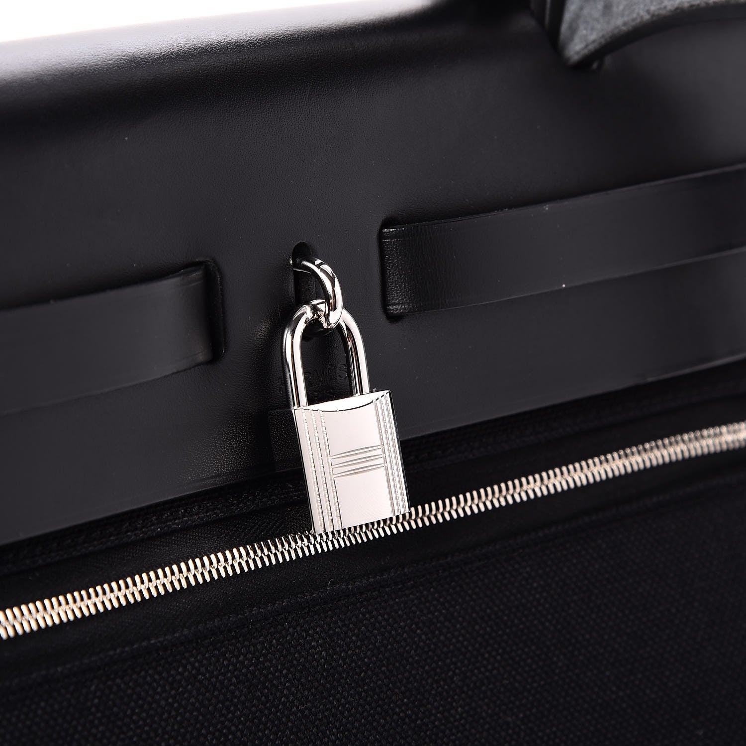 Hermes Military Toile Vache Hunter Herbag Zip PM 31 Black 8 of 9