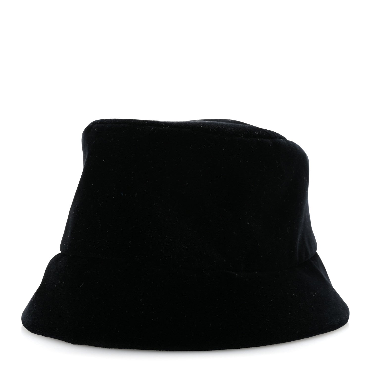 Prada Velvet Triangle Womens Bucket Hat S Black 1 of 10