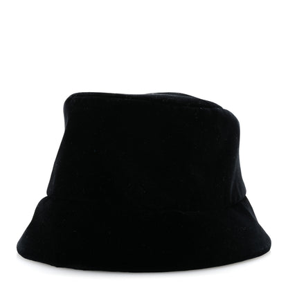 Prada Velvet Triangle Womens Bucket Hat S Black 1 of 10